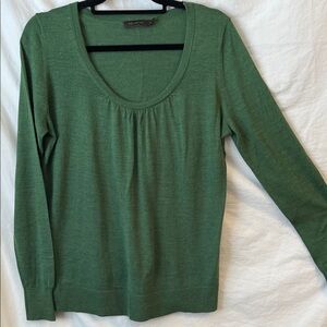The Limited Deep Green Wool Blend Scoop Neck Sweater Size XL